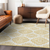 8' X 10' Gold And Ivory Medallion Washable Indoor Outdoor Area Rug