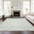 10' X 14' Mint Green And Ivory Geometric Washable Indoor Outdoor Area Rug