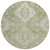 8' Artichoke Green Beige And Ivory Round Medallion Washable Indoor Outdoor Area Rug