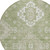 8' Artichoke Green Beige And Ivory Round Medallion Washable Indoor Outdoor Area Rug