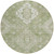 8' Artichoke Green Beige And Ivory Round Medallion Washable Indoor Outdoor Area Rug