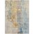 8' X 10' Linen Teal Blue And Copper Abstract Washable Indoor Outdoor Area Rug