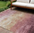 10' X 14' Mauve And Pink Striped Washable Indoor Outdoor Area Rug