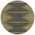 8' Dark Gray And Gold Round Abstract Washable Indoor Outdoor Area Rug