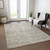 10' X 14' Linen And Gray Floral Washable Indoor Outdoor Area Rug