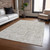 10' X 14' Taupe Beige And Gray Floral Washable Indoor Outdoor Area Rug