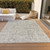 10' X 14' Taupe Beige And Gray Floral Washable Indoor Outdoor Area Rug