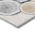 8' Round Beige Blue and Gold Round Faux Bois Washable Non Skid Indoor Outdoor Area Rug