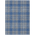 10' X 14' Gray Blue And Ivory Plaid Washable Indoor Outdoor Area Rug