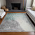 10' X 14' Pale Aqua And Gray Abstract Washable Indoor Outdoor Area Rug