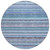 8' Sky Blue And Navy Blue Round Striped Washable Indoor Outdoor Area Rug