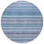 8' Sky Blue And Navy Blue Round Striped Washable Indoor Outdoor Area Rug
