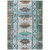 10' X 14' Brown And Teal Blue Tribal Washable Indoor Outdoor Area Rug