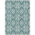 10' X 14' Teal Blue And Ivory Trellis Washable Indoor Outdoor Area Rug