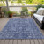8' X 10' Navy Blue And Sky Blue Oriental Washable Indoor Outdoor Area Rug