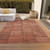10' X 14' Salmon Copper And Gray Patchwork Washable Indoor Outdoor Area Rug