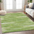 9' X 12' Green And Ivory Striped Washable Indoor Outdoor Area Rug Transitional Style - Green, Ivory Color