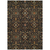 9' X 12' Black Brown And Red Floral Washable Indoor Outdoor Area Rug