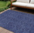 9' X 12' Navy Blue And Charcoal Floral Washable Indoor Outdoor Area Rug