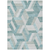 9' X 12' Teal Blue Geometric Washable Indoor Outdoor Area Rug