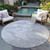 8' Silver Gray And Ivory Round Abstract Washable Indoor Outdoor Area Rug - 608219114282