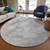 8' Silver Gray And Ivory Round Abstract Washable Indoor Outdoor Area Rug - 608219114282