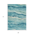 9' X 12' Turquoise Striped Washable Indoor Outdoor Area Rug