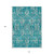 10' X 14' Teal Blue And Ivory Floral Washable Indoor Outdoor Area Rug - Teal Blue, Ivory