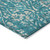 10' X 14' Teal Blue And Ivory Floral Washable Indoor Outdoor Area Rug - Teal Blue, Ivory