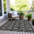 9' X 12' Black And Ivory Floral Washable Indoor Outdoor Area Rug - Black, Ivory