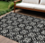 9' X 12' Black And Ivory Floral Washable Indoor Outdoor Area Rug