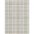 9' X 12' Linen And Brown Plaid Washable Indoor Outdoor Area Rug