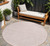 8' Pink And Gray Round Geometric Washable Indoor Outdoor Area Rug