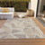 9' X 12' Brown Taupe And Beige Geometric Washable Indoor Outdoor Area Rug