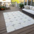9' X 12' Gray And Beige Abstract Washable Indoor Outdoor Area Rug