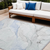 9' X 12' Ivory Blue and Gray Abstract Washable Non Skid Indoor Outdoor Area Rug