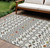 8' X 10' Ivory Red And Gray Geometric Washable Indoor Outdoor Area Rug