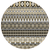 8' Charcoal Gray And Gold Round Quatrefoil Washable Indoor Outdoor Area Rug
