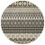 8' Charcoal Gray And Gold Round Quatrefoil Washable Indoor Outdoor Area Rug