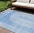 9' X 12' Sky Blue And Denim Blue Geometric Washable Indoor Outdoor Area Rug