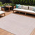 10' X 14' Pink And Ivory Geometric Washable Indoor Outdoor Area Rug Transitional Style - Pink, Ivory Color