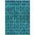 10' X 14' Teal Floral Medallion Washable Non Skid Indoor Outdoor Area Rug - Teal Blue