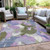 10' X 14' Lavender Ivory And Sage Abstract Washable Indoor Outdoor Area Rug