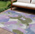 10' X 14' Lavender Ivory And Sage Abstract Washable Indoor Outdoor Area Rug