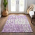 10' X 14' Lavender And Ivory Abstract Washable Indoor Outdoor Area Rug - Lavender, Ivory