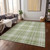 10' X 14' Artichoke Green Brown And Ivory Plaid Washable Indoor Outdoor Area Rug