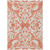 9' X 12' Coral And Ivory Damask Washable Indoor Outdoor Area Rug