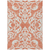 9' X 12' Coral And Ivory Damask Washable Indoor Outdoor Area Rug