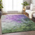 10' X 14' Purple Olive Green And Silver Abstract Washable Indoor Outdoor Area Rug
