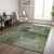 9' X 12' Olive Green And Gray Patchwork Washable Indoor Outdoor Area Rug